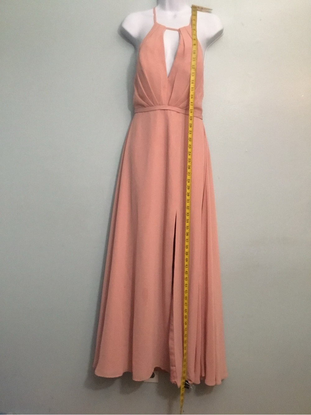 Azazie Dusty Rose Halter Maxi Dress size A4